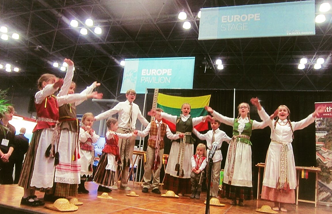 Cultural performances by the Lithuanian children’s group “Spindulėlis” won rave revues at NYT Travel Show