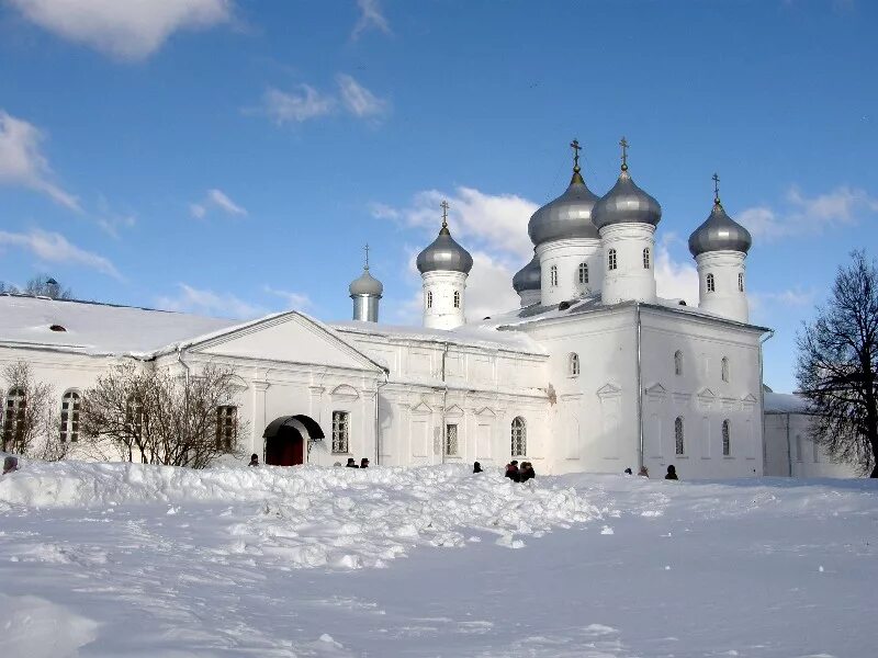 Spassky Cathedral (Cathedral of the Nativity of Christ) of St. George's Monastery in Veliky Novgorod (Russia).