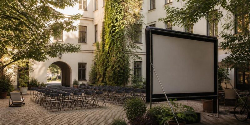 Warsaw film institute turns its courtyard into a free neighbourhood meeting place